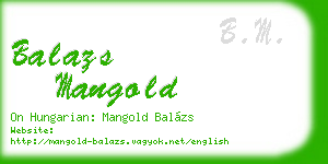 balazs mangold business card